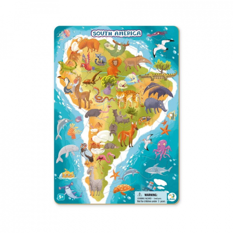 Jucării și Jocuri pentru copii - Puzzle cu rama - America de Sud (53 piese)
