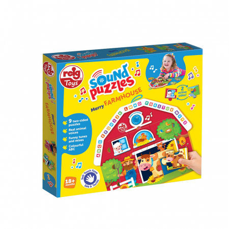 Jucării și Jocuri pentru copii - Puzzle cu sunete - Animale de la ferma, 9 piese din spuma EVA