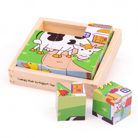 Jucării și Jocuri pentru copii - Puzzle cubic - animale domestice
