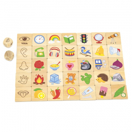 Puzzle de asociere din lemn, Invatam simturile, 3-9 ani [1]