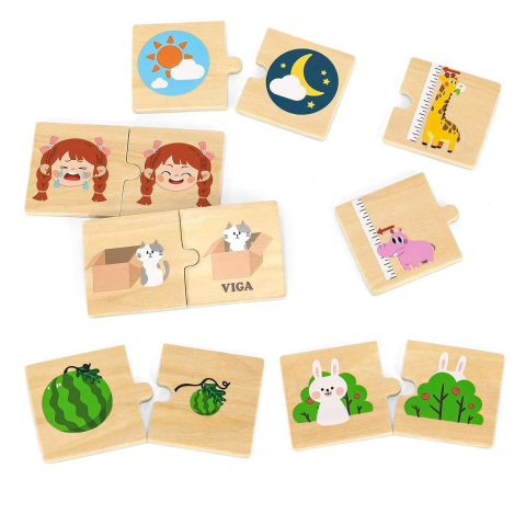 Jucării și Jocuri pentru copii - Puzzle de asociere din lemn, Opozitii, 3-7 ani