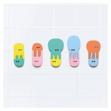 Puzzle de baie, set 10 piese, Meduze colorate, Quut Toys, 1-7 ani [4]