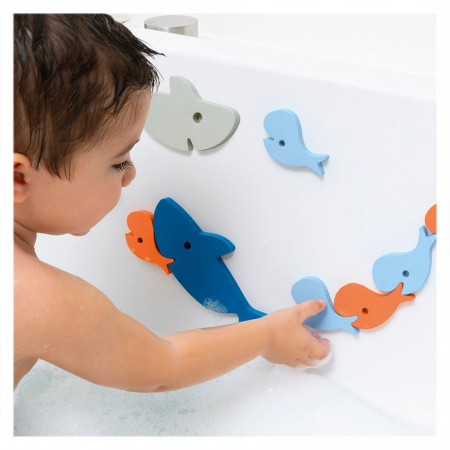 Puzzle de baie, set 10 piese, Rechinii infometati, Quut Toys, 1-7 ani [2]