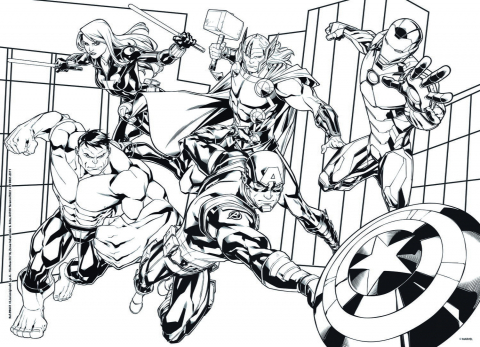 Puzzle de colorat - Avengers (48 de piese) [2]