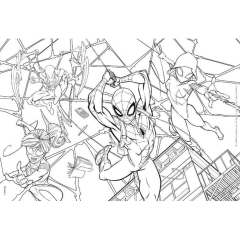 Puzzle de colorat - Aventurile lui Spiderman (60 de piese) [2]