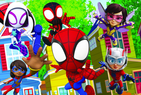 Puzzle de colorat -  Distractie cu paienjenelul Marvel si prietenii lui uimitori (24 piese) [1]