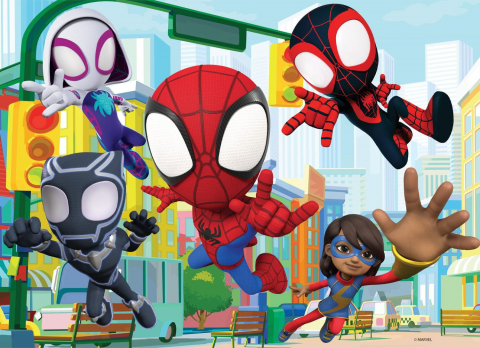 Puzzle de colorat - Paienjenelul Marvel si prietenii lui uimitori (24 de piese) [1]