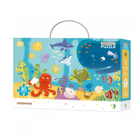 Jucării și Jocuri pentru copii - Puzzle de observare, Animale marine, 80 piese, 5-10