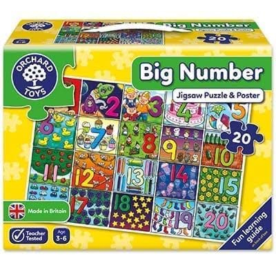 Jucării și Jocuri pentru copii - Puzzle de podea, Invata numerele (de la 1 la 20), BIG NUMBER JIGSAW, Orchard Toys