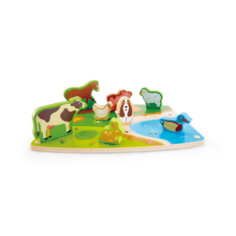 Puzzle din lemn - Animale de la ferma 3D, copii varsta 2 ani+ [1]