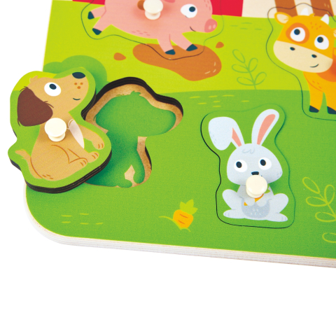 Puzzle din lemn - Animale de la ferma varsta 2 ani+ [3]