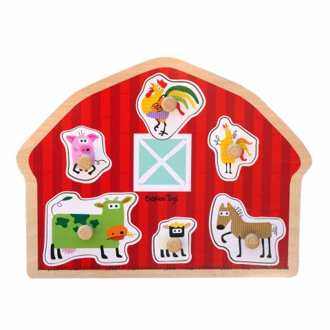 Jucării și Jocuri pentru copii - Puzzle din lemn - Casuta animalutelor
