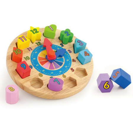 Jucării și Jocuri pentru copii - Puzzle din lemn, Ceas, Viga Toys