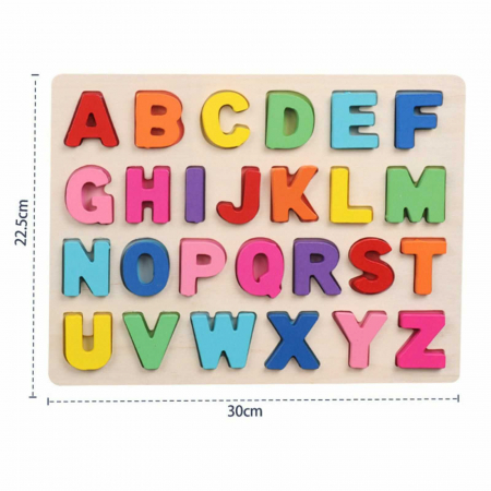 Joc puzzle din lemn cu litere mari - Alfabet❤️ - micostore.ro [2]