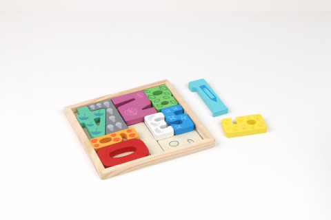 Puzzle din lemn cu numere, 12 piese, momki [1]