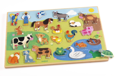 Puzzle din lemn Ferma, Djeco Baiat, Fata, varsta 1 - 3 ani, 3 - 6 ani [2]