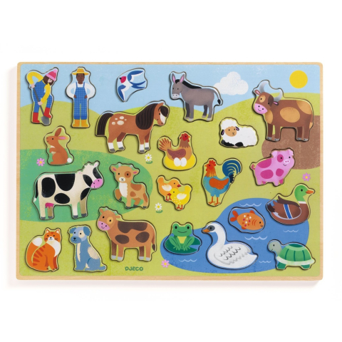 Puzzle din lemn Ferma, Djeco Baiat, Fata, varsta 1 - 3 ani, 3 - 6 ani [1]