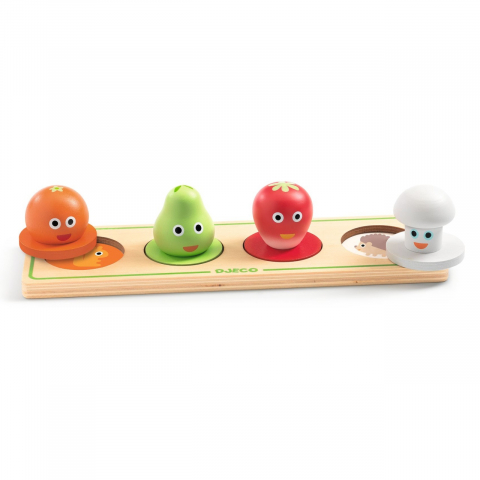 Puzzle din lemn Fructe si legume, Djeco, varsta 1 - 3 ani, Baiat, Fata [2]