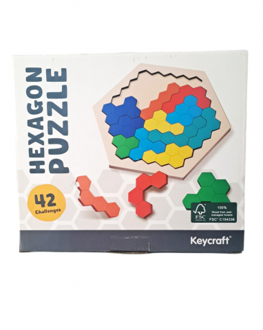 Jucării și Jocuri pentru copii - Puzzle din lemn - Hexagon