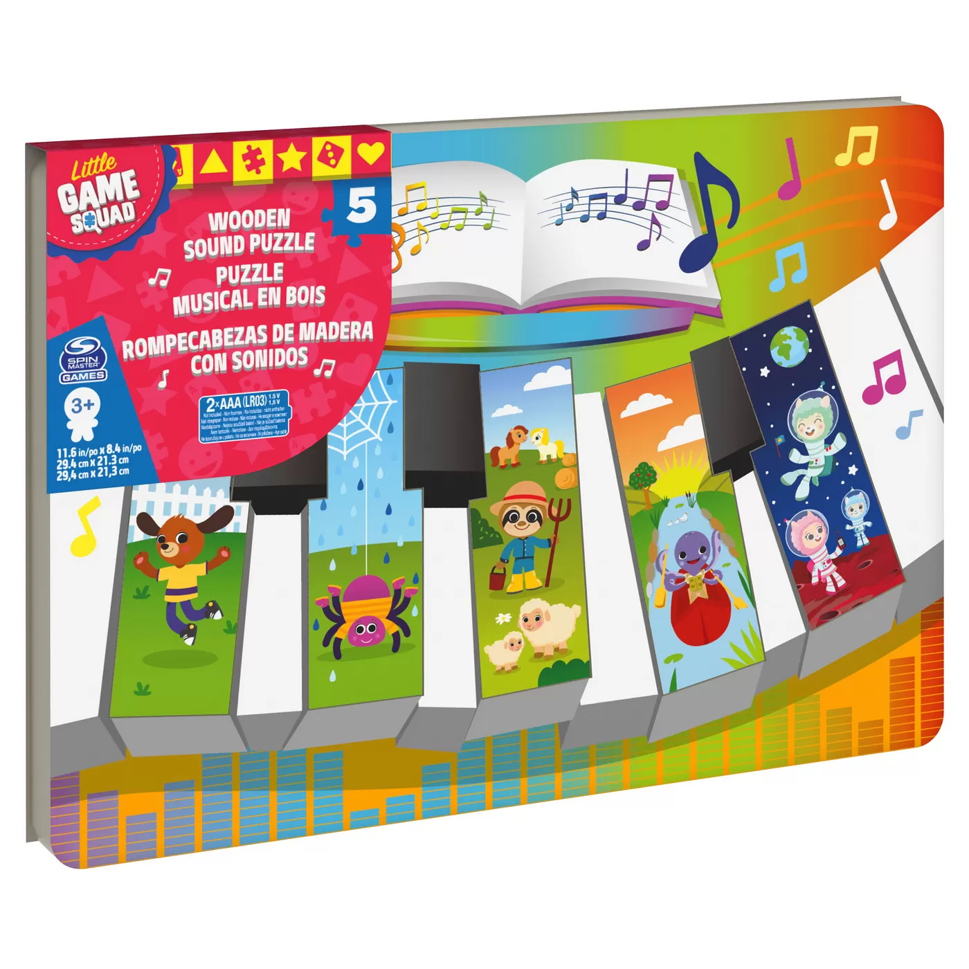 Jucării și Jocuri pentru copii - Puzzle din lemn in forma de pian cu sunete