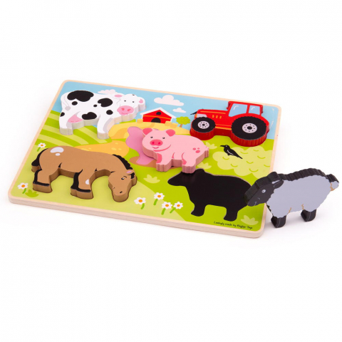 Jucării și Jocuri pentru copii - Puzzle din lemn - In ograda