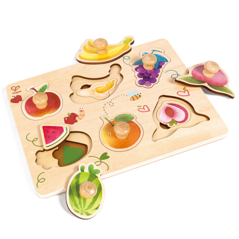 Jucării și Jocuri pentru copii - Puzzle din lemn in straturi - Fructe, copii varsta 2 ani+