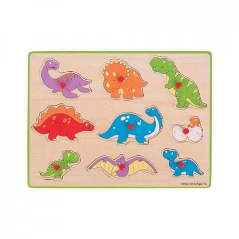 Jucării și Jocuri pentru copii - Puzzle din lemn incastru - Dinozauri
