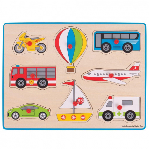 Jucării și Jocuri pentru copii - Puzzle din lemn incastru - Vehicule