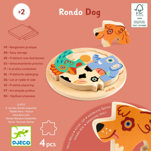 Puzzle din lemn Rondo Dog, Djeco Baiat, Fata, varsta 1 - 3 ani, 3 - 6 ani [2]