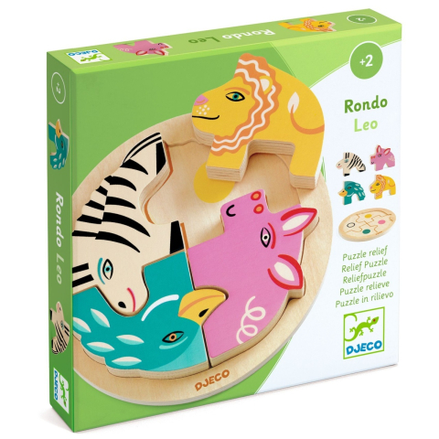 Jucării și Jocuri pentru copii - Puzzle din lemn Rondo Leo, Djeco Baiat, Fata, varsta 1 - 3 ani, 3 - 6 ani