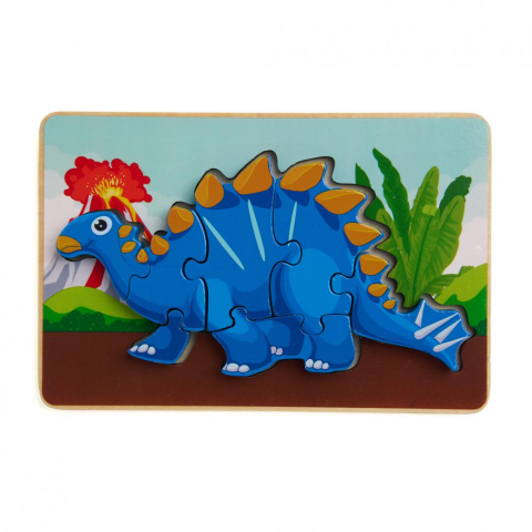 Jucării și Jocuri pentru copii - Puzzle din lemn tuojiangosaurus, 8 piese