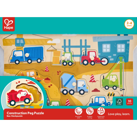 Jucării și Jocuri pentru copii - Puzzle din lemn - Utilaje de constructii varsta 2 ani+