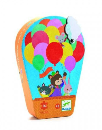 Jucării și Jocuri pentru copii - Puzzle cu 16 piese mari, Balon cu aer cald, Djeco