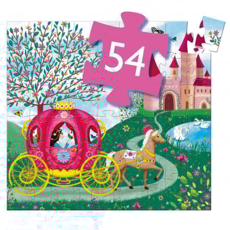Caleasca Elisei, Puzzle 54 piese in cutie eleganta, Djeco, varsta 3 - 6, 6 - 9 ani, Fata [1]