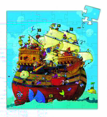 Corabia Barbarossa, Puzzle 36 piese mari in cutie in forma de nava, Djeco, varsta 3 - 6, 6 - 9 ani, Baiat [1]