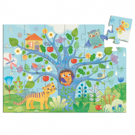 Puzzle Mama Bufnita, 24 piese in cutie in forma de bufnita, Djeco [2]