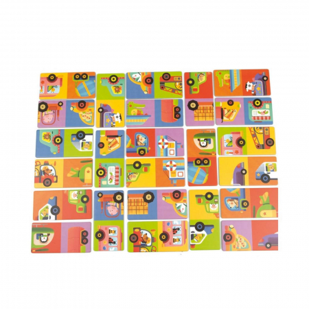 Puzzle Domino cu Masini si 24 de piese mari - Jucarii MiDeer [5]