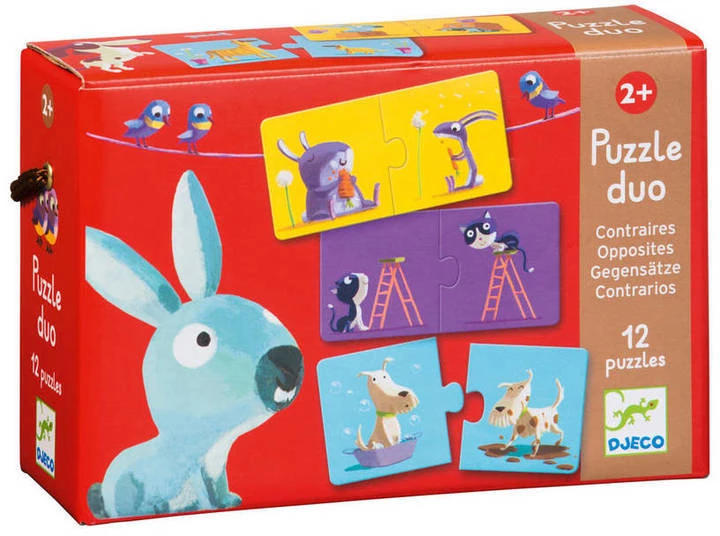 Contrariile, Puzzle Duo, Djeco, varsta 1 - 3 ani, Baiat, Fata