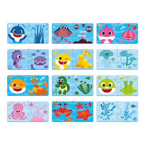 Puzzle duo de potrivire a culorilor, Baby Shark, varsta 2-5 ani [1]