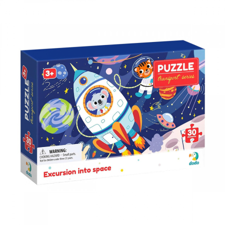 Jucării și Jocuri pentru copii - Puzzle educativ, Calatorie prin spatiu, 30 piese, 3-6 ani