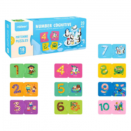 Jucării și Jocuri pentru copii - Puzzle educativ cu numere, colorat, 20 piese - Micostore.ro
