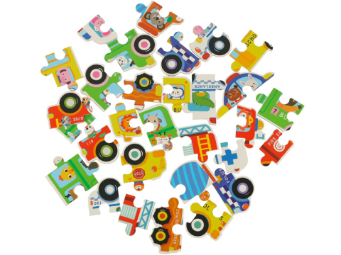 Puzzle Educativ pentru Copii cu Vehicule, 30 Piese si Cutie Practica [1]