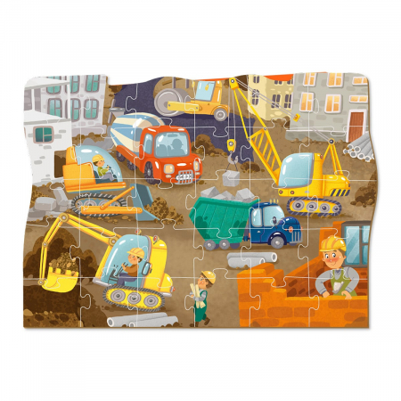 Puzzle educativ, Vehicule de constructie, 30 piese, 3-6 ani [1]