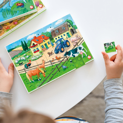 Puzzle Ferma de animale Hubelino (35 piese), copii varsta 4 ani+,6 ani+ [2]