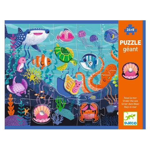 Puzzle Gigant - Aventuri in mare, 32 piese, Djeco, varsta 3 - 6 ani, Baiat, Fata [1]