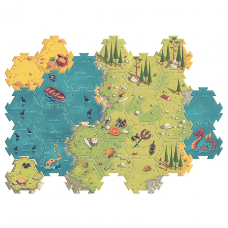 Puzzle gigant Batalia, cu 4 figurine, pirati si cavaleri, Djeco, varsta 3 - 6 ani, Baiat, Fata [2]