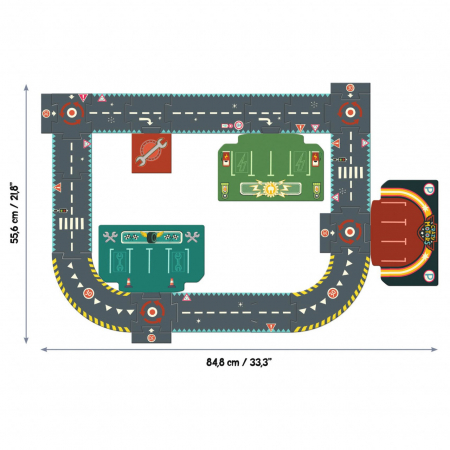 Circuit urban, Puzzle gigant, 24 piese, Djeco, varsta 3 - 6, 6 - 9 ani, Baiat [1]