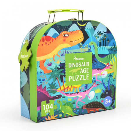 Puzzle de podea in cutie cadou, Dinozauri, 104 piese [5]