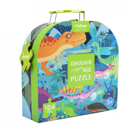Jucării și Jocuri pentru copii - Puzzle de podea in cutie cadou, Dinozauri, 104 piese