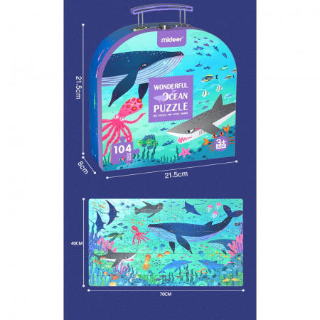 Puzzle pentru Podea, Valiza cu Animale Marine - Jucarii MiDeer [7]